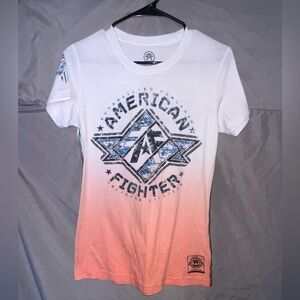 American Fighter White and Peach Tee
